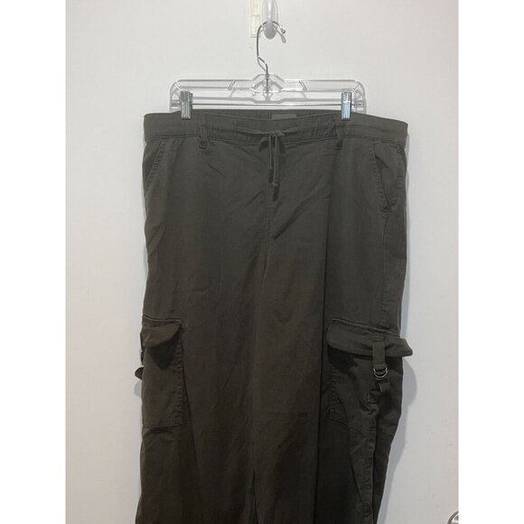 Torrid Olive Cargo Adjustable Waist Lightweight Cotton Blend Women's Pants Size - Picture 2 of 8
